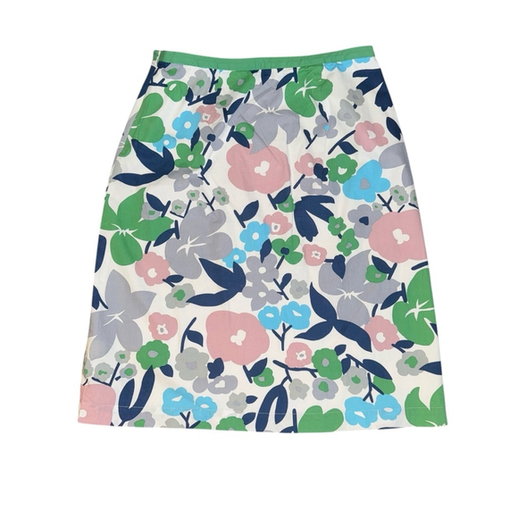 Boden A Line Floral Print Skirt Size UK 12L/US 8L spring cotton - Picture 7 of 7